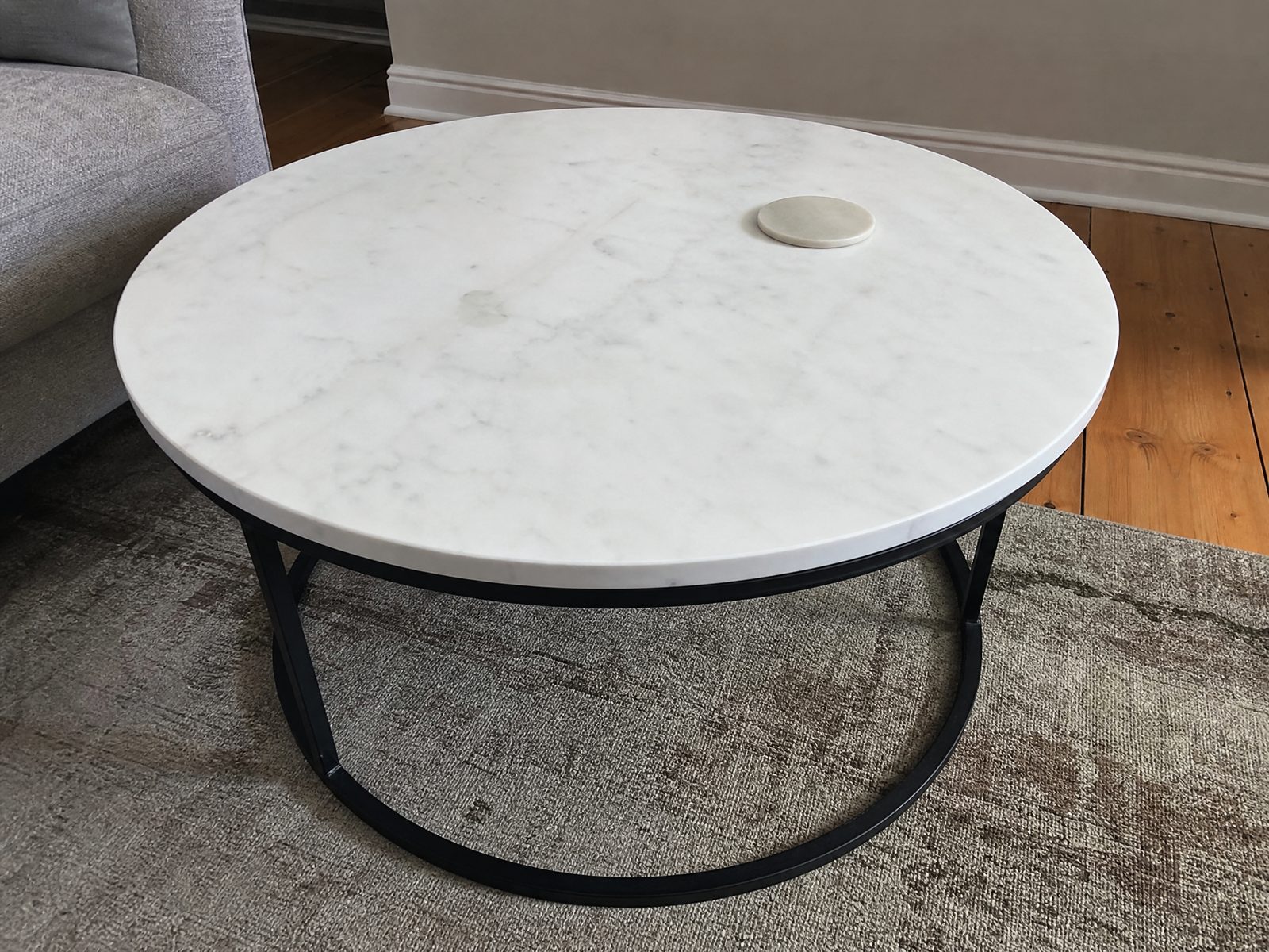 Coffee table, marble top