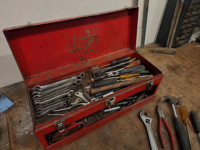 Toolbox with hand tools
